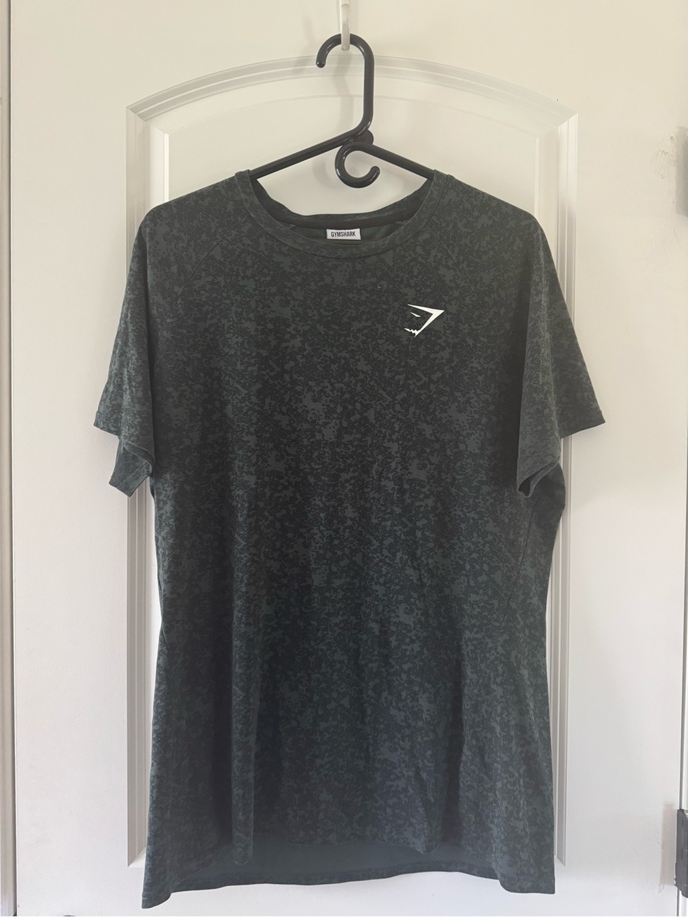 Gymshark Men's Black & Green Marbled Logo T-Shirt